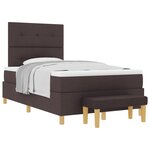 vidaXL Lit à ressorts avec matelas et banc Marron foncé 120 x 190 cm Tissu