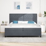Literie Box Spring vidaXL avec Matelas & LED Gris Foncé 200x200 cm Velours