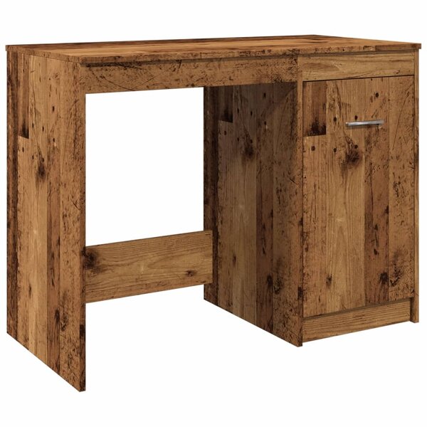 Bureau table poste de travail meuble d'ordinateur informatique étude vieux bois 100 x 50 x 76 cm bois d'ingénierie brun 02_0023972