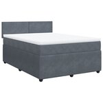 vidaXL Sommier à lattes de lit et matelas Gris foncé 160x200cm Velours