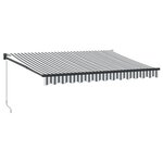 vidaXL Auvent rétractable anthracite et blanc 3 5x2 5m tissu/aluminium