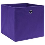vidaXL Boîtes de rangement 4 Pièces Violet 32x32x32 cm Tissu