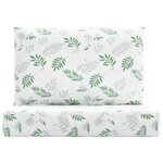 vidaXL Coussins de palette lot de 2 motif de feuilles tissu Oxford