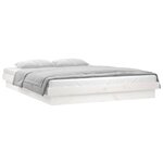 vidaXL Cadre de lit à LED blanc 180x200 cm Super King bois massif