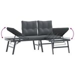 vidaXL Ensemble de bancs de jardin avec coussins 5 Pièces noir