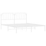 vidaXL Cadre de lit métal sans matelas et tête de lit blanc 180x200 cm