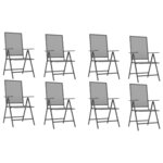 vidaXL Ensemble à manger de jardin 9 Pièces anthracite acier