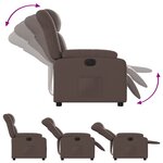 vidaXL Fauteuil inclinable électrique Marron Similicuir
