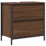 Ensemble de meubles de salle de bain 5 pièces vidaXL en bois d'ingénierie chêne marron