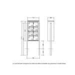 Bloc collectif Leabox, 2x4, grade 3, simple face, Extérieur, fixation sur pieds à sceller, Blanc neige  RAL 9016 finition brillante