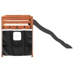vidaXL Lit mezzanine enfants et rideaux blanc/noir 90x190cm pin massif