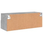 vidaXL Meuble TV mural gris béton 80x30x30 cm bois d'ingénierie