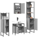 vidaXL Ensemble de meubles de salle de bain 4 Pièces Sonoma gris