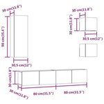 vidaXL Ensemble de meubles TV 5 Pièces Gris béton Bois d'ingénierie