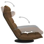 vidaXL Chaise de sol pivotante Marron Tissu