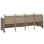 vidaXL Chaise longue avec coussins beige résine tressée