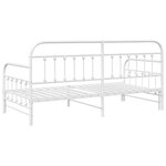 Cadre de lit vidaXL blanc avec lit gigogne 90x190 cm en acier