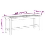 vidaXL Banc de jardin 110x35x45 cm bois massif d'acacia