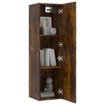 vidaXL Meuble TV mural Chêne fumé 30 5x30x110 cm