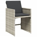 vidaXL Ensemble à manger de jardin et coussins 17 Pièces gris clair rotin