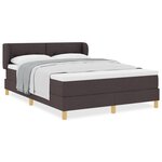 Lit Box Spring vidaXL avec matelas marron foncé 140x190 cm en tissu