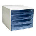 Module De Classement Ecobox Linicolor 4 Tiroirs - Bleu Glacé - Exacompta