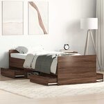 vidaXL Cadre de lit sans matelas chêne marron 100x200 cm