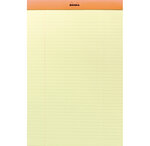 Bloc ORANGE 21x31,8cm Jaune 80F agrafées 80g ligné + marge RHODIA