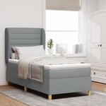 vidaXL Matelas à ressorts Gris clair 90x190 cm Tissu