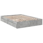 vidaXL Cadre de lit et tiroirs gris béton 140x190 cm bois d'ingénierie