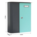 Rottner splashy boîte aux lettres anthracite turquoise