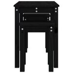 vidaXL Tables gigognes 3 Pièces Noir Bois de pin massif