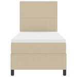 vidaXL Lit à Ressorts avec Matelas Vert Clair Gris Simple Tissu Côtelé
