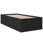 vidaXL Cadre de lit noir 75x190 cm bois d'ingénierie