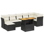 vidaXL Salon de jardin 8 Pièces avec coussins noir résine tressée