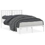 vidaXL Cadre de lit métal sans matelas et tête de lit blanc 120x190 cm