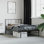 vidaXL Cadre de lit métal sans matelas avec pied de lit noir 90x190 cm