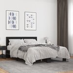 vidaXL Cadre de lit sans matelas noir 135x190 cm