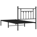 vidaXL Cadre de lit métal sans matelas avec tête de lit noir 90x200 cm