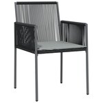 vidaXL Ensemble à manger de jardin coussins 5Pièces noir rotin et acier