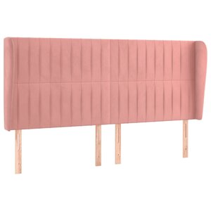 vidaXL Tête de lit avec oreilles Rose 163x23x118/128 cm Velours