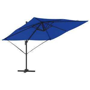 vidaXL Parasol de Patio Bleu azur Aluminium  Polyester 3m