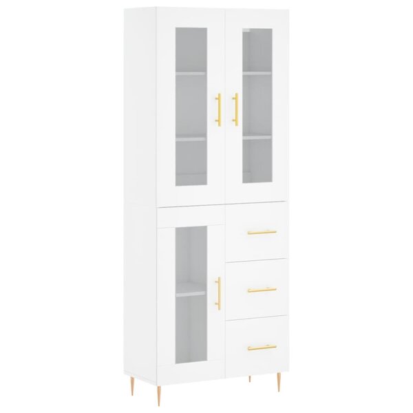 vidaXL Buffet haut Blanc 69 5x34x180 cm Bois d'ingénierie