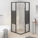 vidaXL Cabine de douche à rayures ESG 80x80x180 cm Noir