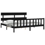 vidaXL Cadre de lit sans matelas noir 200x200 cm bois massif de pin
