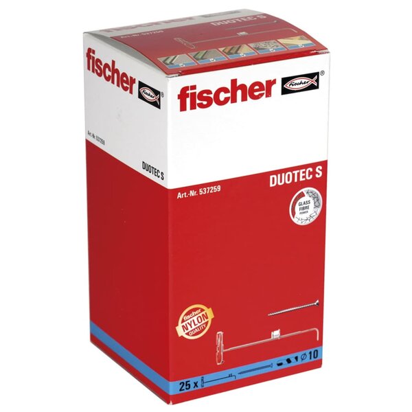 Fischer ensemble de chevilles en nylon duotec 10 s 25 pcs