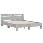 vidaXL Cadre de lit avec tête de lit et LED gris béton 150x200 cm