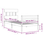 vidaXL Cadre de lit sans matelas blanc 100x200 cm bois massif