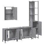 vidaXL Ensemble de meubles de salle de bain 4 Pièces Sonoma gris