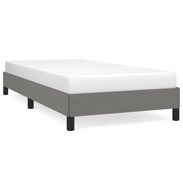 vidaXL Cadre de lit Gris foncé 90x190 cm Tissu